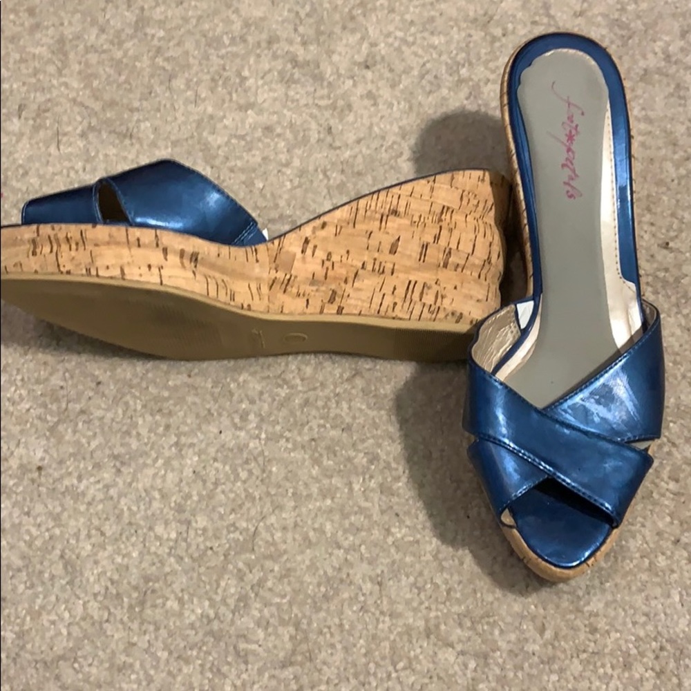 Mossimo blue size ten wedges.